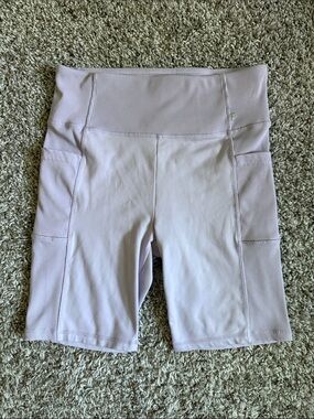 High-Waist Lavender Exercise Shorts